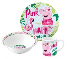 Посуда и инвентарь ND Play Набор посуды в подарочной упаковке Свинка Пеппа и Фламинго (3 предмета)