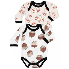 Боди, песочники, комбинезоны Little Fox Боди длинный рукав Limited Collection Еноты желуди 2 шт.