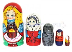 Деревянные игрушки Деревянная игрушка RNToys Матрешка Сказка Красная Шапочка 5 в 1