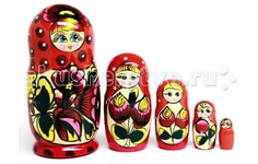 Деревянные игрушки Деревянная игрушка RNToys Матрешка 5 в 1 расписная