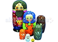 Деревянные игрушки Деревянная игрушка RNToys Матрешка Сказка Колобок 7 в 1