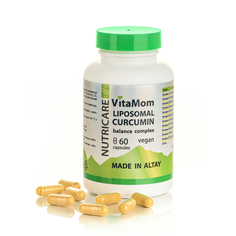 Витамины, минералы и БАДы Nutricar Liposomal Curcumin Липосомальный куркумин Вита Мом баланс комплекс + 11 витаминов Веган 60 капсул