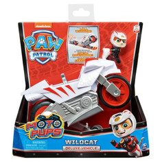Игровые фигурки Щенячий патруль (Paw Patrol) Мотощенки Дикий Кот на инерционном мотоцикле
