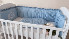 Бортики в кроватку Бортик в кроватку Krisfi Премиум Голубые сны для прямоугольной кроватки