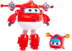 Роботы Super Wings Трансформер Заряженный Джетт + Супер питомец Джетт