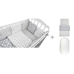 Комплекты в кроватку Комплект в кроватку Forest kids для овальной кроватки Sky (16 предметов) с постельным бельем и наматрасником