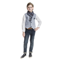 Комплекты детской одежды Cascatto Комплект для мальчика (джинсы, рубашка, жилет, шарф) G-KOMM18