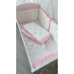 Бортики в кроватку Бортик в кроватку Krisfi прямоугольную 120х60 или овальную 125х75 Облако (6 подушек)