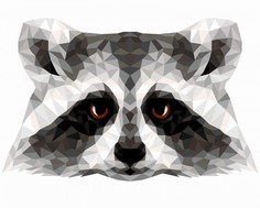 Картины по номерам Русская живопись Набор для творчества Рисование по номерам Полигональный стиль Енот 50х40