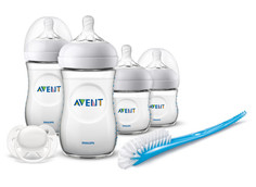 Бутылочки Бутылочка Philips Avent Набор бутылочек Natural 2х125 мл, 2х260 мл, щеточка и пустышка 6 шт.