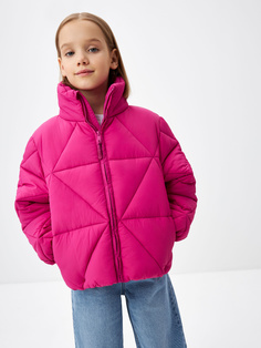 Стеганая дутая куртка для девочек (розовый, 158) Sela