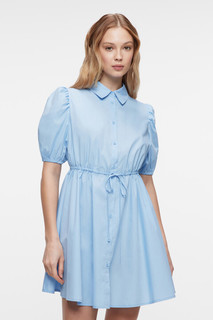 Платье-рубашка мини хлопковое приталенное с поясом Befree