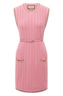 Платье из шерсти и хлопка Gucci