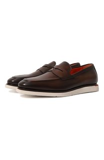 Кожаные пенни-лоферы Santoni