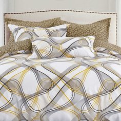 Постельное белье евростандарт, простыня 220х240 см, 2 наволочки 70х70 см, пододеяльник 200х220 см, Cleo, сатин, коллекция Satin Lux, 30/648-SL