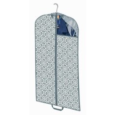Кофр для хранения одежды, подвесной, 120х60х12 см, с молнией, с ручкой, с окошком, серый с рисунком, чехол, ВС-08-12060