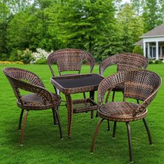 Мебель садовая Green Days, коричневая, стол, 55х55х60 см, 4 стула, 150 кг, HYB2122