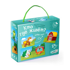 Настольная игра ГЕОДОМ Макси-пазлы Кто где живёт? 1555.125