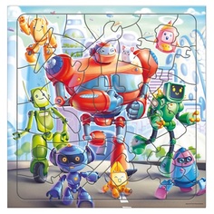 Настольная игра ГЕОДОМ Пазл фигурный на подложке Роботы