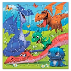 Настольная игра ГЕОДОМ Пазл фигурный на подложке Дракончики