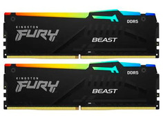 Модуль памяти Kingston Fury Beast Black RGB DDR5 DIMM 5600MHz PC-44800 CL40 - 64Gb (2x32Gb) KF556C40BBAK2-64