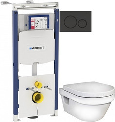Комплект подвесной унитаз Gustavsberg Hygienic Flush 5G84HR01 + система инсталляции Geberit 111.362.00.5 + 115.882.DW.1