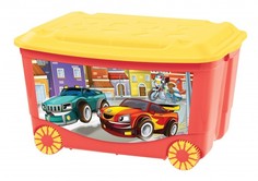 Ящики для игрушек Пластишка Ящик для игрушек на колесах 580х390х335 мм с аппликацией
