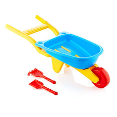 Игрушки в песочницу GucluToys Игрушка Тачка садовая, совок, грабельки