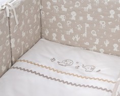 Комплекты в кроватку Комплект в кроватку Perina Зверюшки из сатина (6 предметов) ПЕРИНА