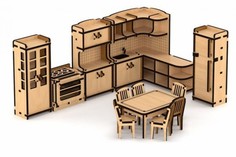 Кукольные домики и мебель Lemmo Конструктор Набор кукольной мебели Кухня для домика Венеция (103 детали)
