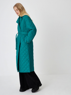 Стеганое пальто-халат (зеленый, XL) Sela