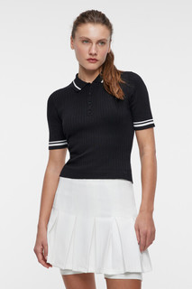 джемпер женский Футболка-поло вискозная облегающая в рубчик Befree