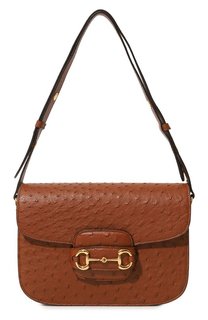 Сумка 1955 Horsebit small из кожи страуса Gucci
