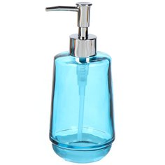 Дозатор для жидкого мыла, стекло, 8х19 см, голубой, GL0170A-LD