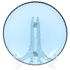Тарелка десертная, стекло, 19 см, круглая, Идиллия Лондон Топаз 1, Luminarc, Q1315, синяя