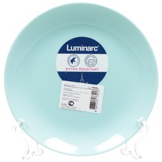 Тарелка десертная, стеклокерамика, 19 см, круглая, Diwali Turquoise, Luminarc, P2613, бирюзовая