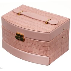 Шкатулка-кейс для украшений и косметики, полимер, 21.5х15х13 см, розовая, Y4-5320-2