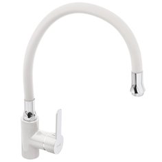 Смеситель для кухни, Frap, гибкий излив, с картриджем, белый, F4041