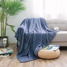 Плед 2-спальный, 180х200 см, велсофт, 100% полиэстер, Cleo, Роял плюш, темно-серый, 180/008-RP