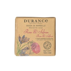 Мыло твердое DURANCE Марсельское мыло кусковое Роза и шафран Rose & Saffron 100
