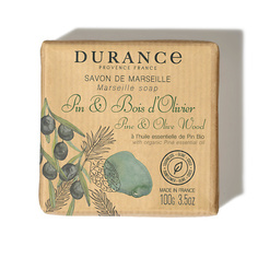 Мыло твердое DURANCE Марсельское мыло кусковое Сосна и дерево оливы Pine & Olive wood 100