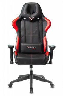 Кресло игровое Бюрократ VIKING 5 AERO RED цвет черный/красный, искусственная кожа, с подголов. крестовина пластик