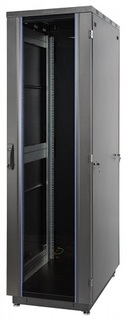 Шкаф напольный 19", 47U Eurolan 60F-47-6A-31BL Racknet S3000 600 × 1000, передняя дверь стеклянная одностворчатая, задняя дверь металлическая одноство