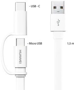 Кабель Huawei Two-in-one Data Cable 04071417 white