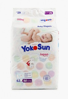 Подгузники Yokosun Comfort на липучках М (5-10 кг), 62 шт.