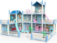 Кукольные домики и мебель Sharktoys Сборный кукольный домик 3-этажный (8 комнат) 11500020
