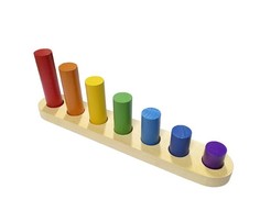 Деревянные игрушки Деревянная игрушка RNToys Цилиндры втыкалки Радуга 1 ряд