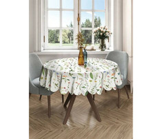 Товары для праздника JoyArty Круглая скатерть на кухонный и праздничный стол Редкие цветы 150x150 см