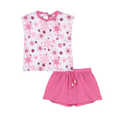 Комплекты детской одежды Playtoday Комплект для девочки (футболка и юбка-шорты) Teddy 12329092