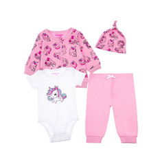 Комплекты детской одежды Playtoday Комплект для девочки (боди, кофточка, шапочка, штанишки) Unicorn 12329011